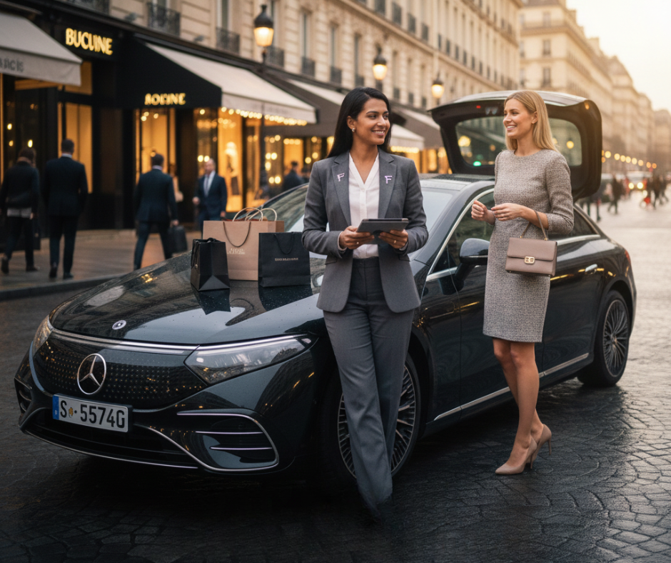 VTC femme shopping événements